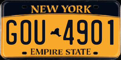 NY license plate GOU4901