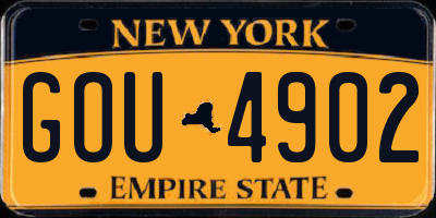 NY license plate GOU4902