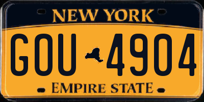NY license plate GOU4904