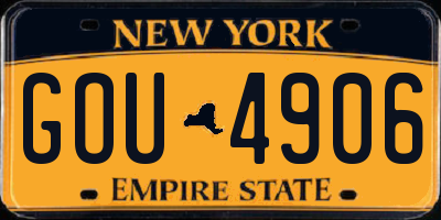 NY license plate GOU4906