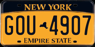 NY license plate GOU4907