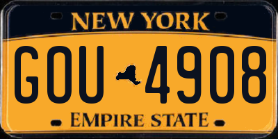 NY license plate GOU4908