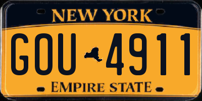 NY license plate GOU4911