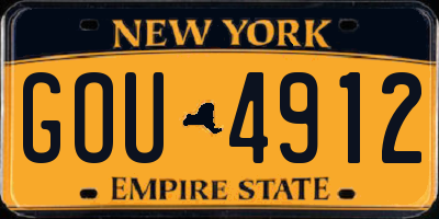 NY license plate GOU4912