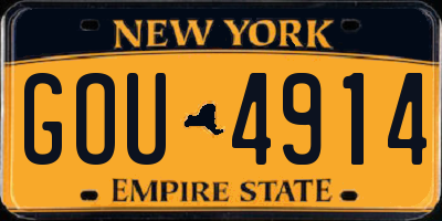 NY license plate GOU4914