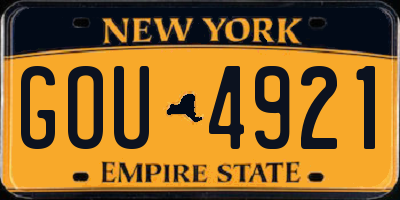 NY license plate GOU4921