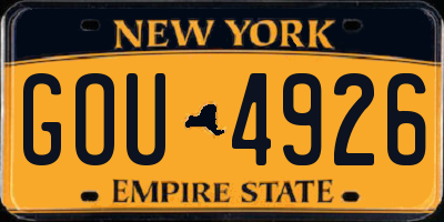 NY license plate GOU4926