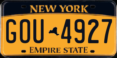 NY license plate GOU4927