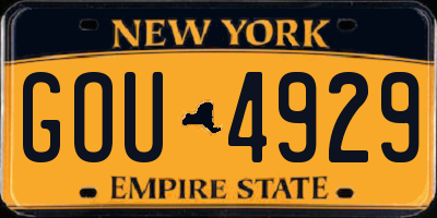 NY license plate GOU4929