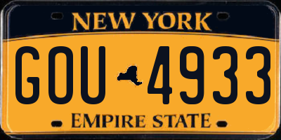 NY license plate GOU4933