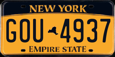 NY license plate GOU4937