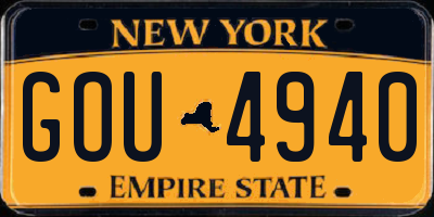 NY license plate GOU4940