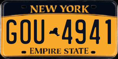 NY license plate GOU4941