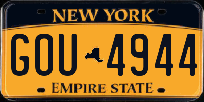 NY license plate GOU4944