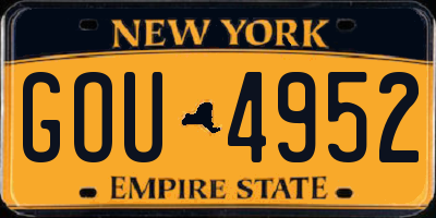 NY license plate GOU4952