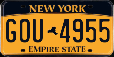 NY license plate GOU4955