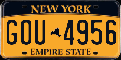 NY license plate GOU4956