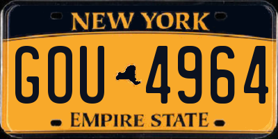 NY license plate GOU4964