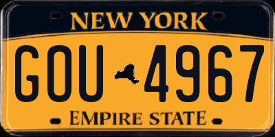 NY license plate GOU4967