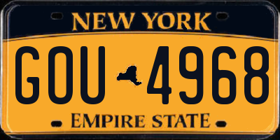 NY license plate GOU4968