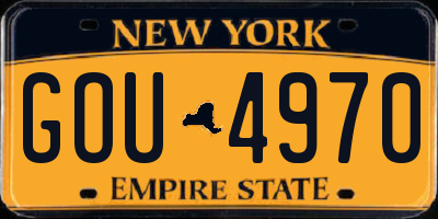NY license plate GOU4970