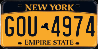 NY license plate GOU4974