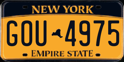 NY license plate GOU4975
