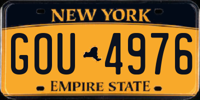 NY license plate GOU4976