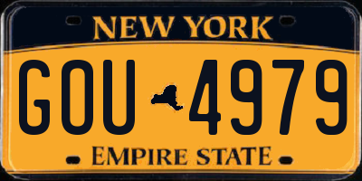 NY license plate GOU4979