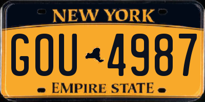 NY license plate GOU4987