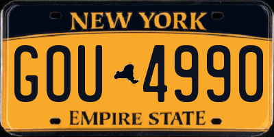 NY license plate GOU4990
