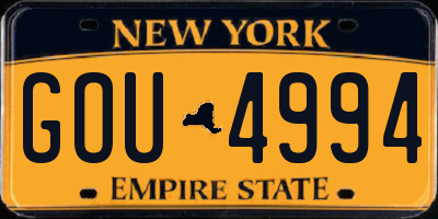 NY license plate GOU4994