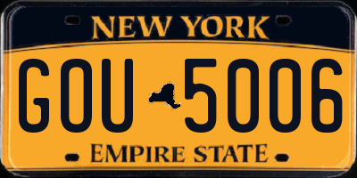 NY license plate GOU5006