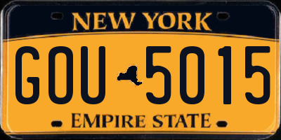 NY license plate GOU5015