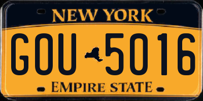 NY license plate GOU5016