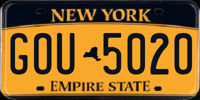NY license plate GOU5020