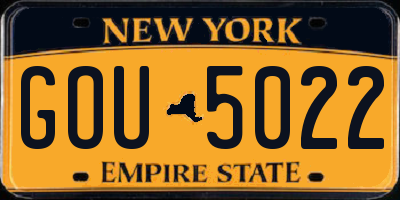 NY license plate GOU5022