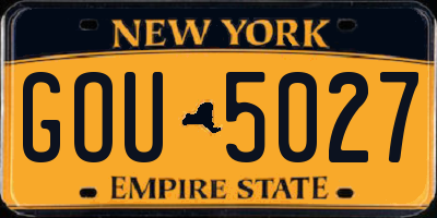 NY license plate GOU5027