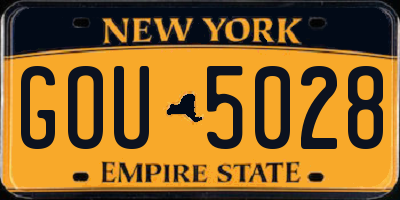 NY license plate GOU5028