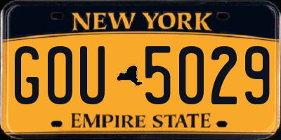 NY license plate GOU5029