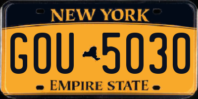NY license plate GOU5030