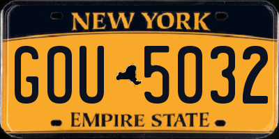 NY license plate GOU5032