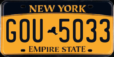 NY license plate GOU5033