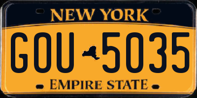 NY license plate GOU5035