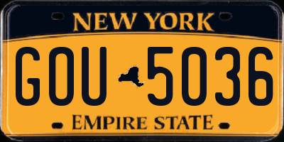 NY license plate GOU5036
