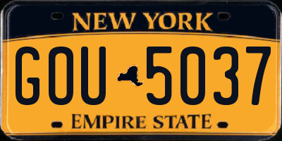 NY license plate GOU5037