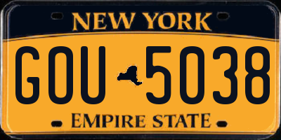 NY license plate GOU5038