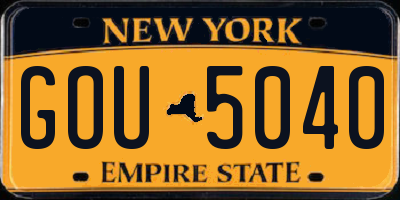 NY license plate GOU5040
