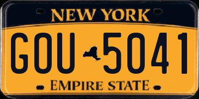 NY license plate GOU5041