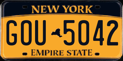 NY license plate GOU5042